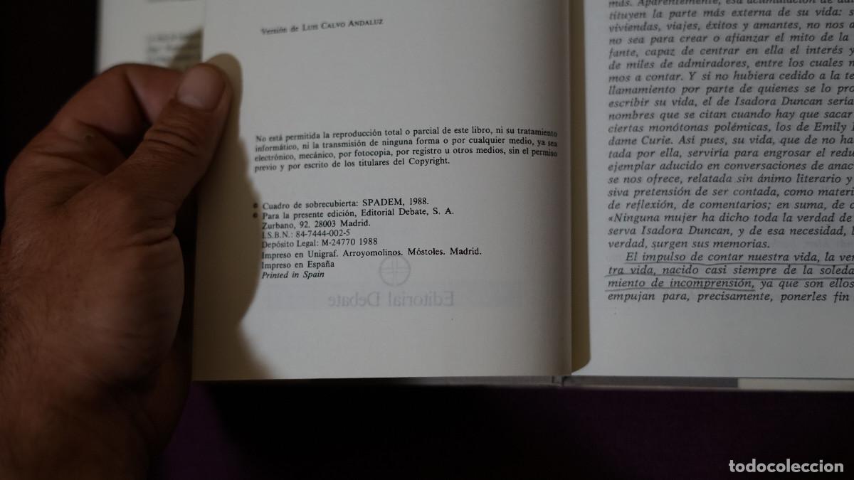 Libros de segunda mano: Isadora Duncan - Mi vida - Debate 1988 - Foto 2
