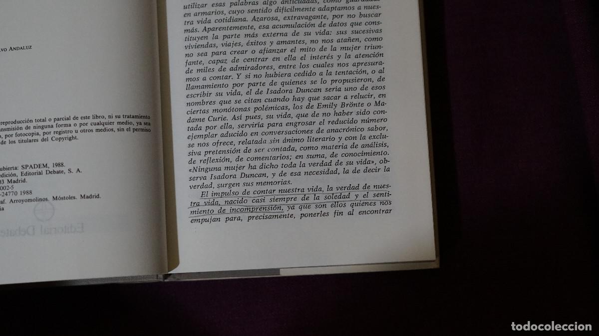 Libros de segunda mano: Isadora Duncan - Mi vida - Debate 1988 - Foto 3