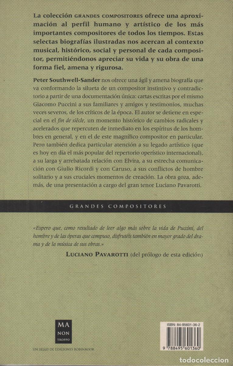 Libros de segunda mano: Puccini. Peter Southwell-Sander. Manontroppo. 2002. - Foto 2