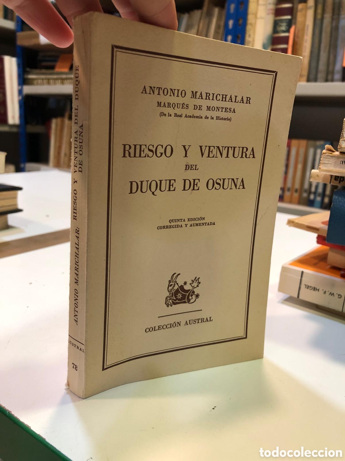 Second hand books: Riesgo y ventura del Duque de Osuna - Antonio Marichalar