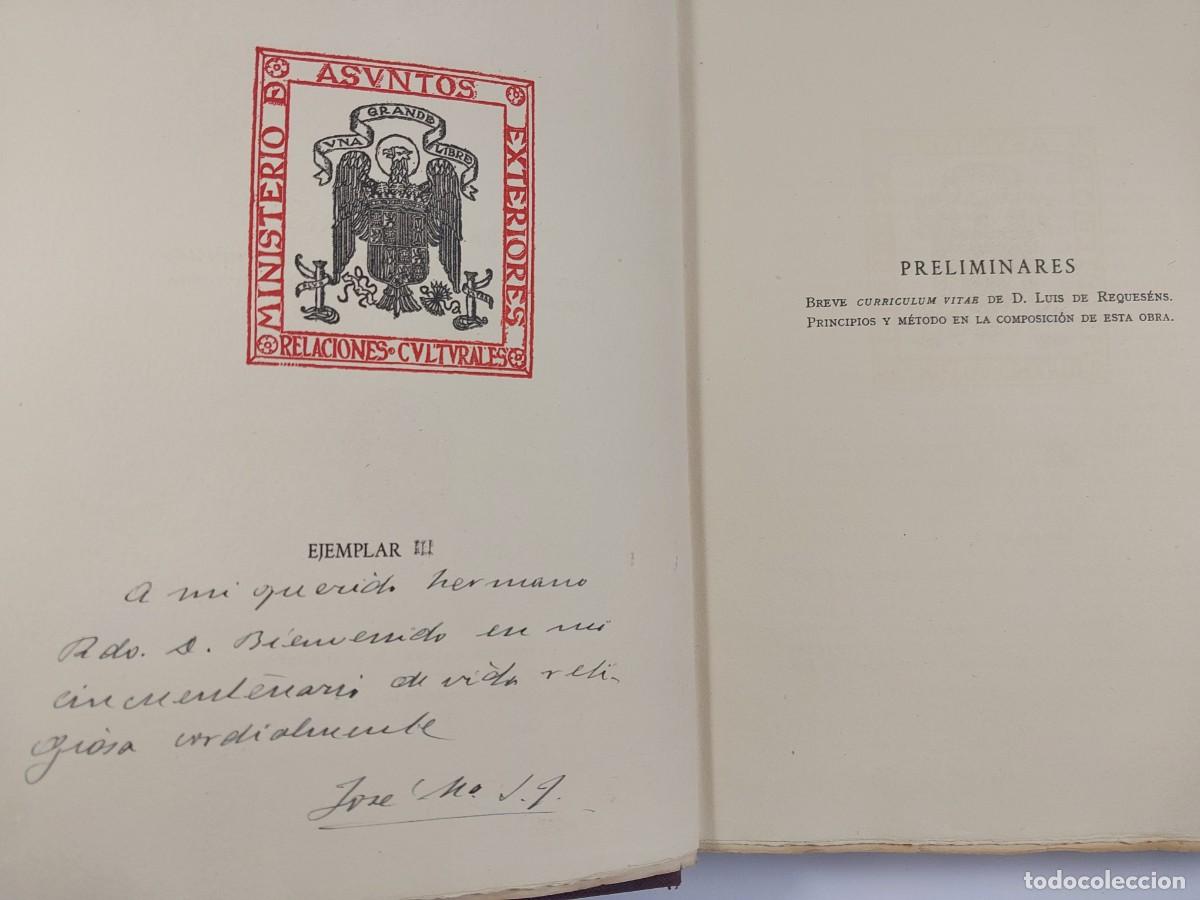 Libros de segunda mano: El Comendador Mayor de Castilla Luis de Reques&eacute;ns. Dedicatoria aut&oacute;grafa. 1943