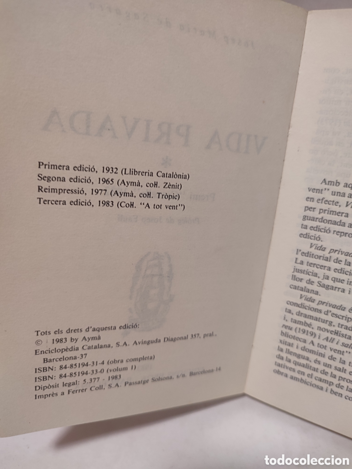 Libros de segunda mano: LIBRO VIDA PRIVADA JOSEP MARIA DE SEGARRA - Foto 6