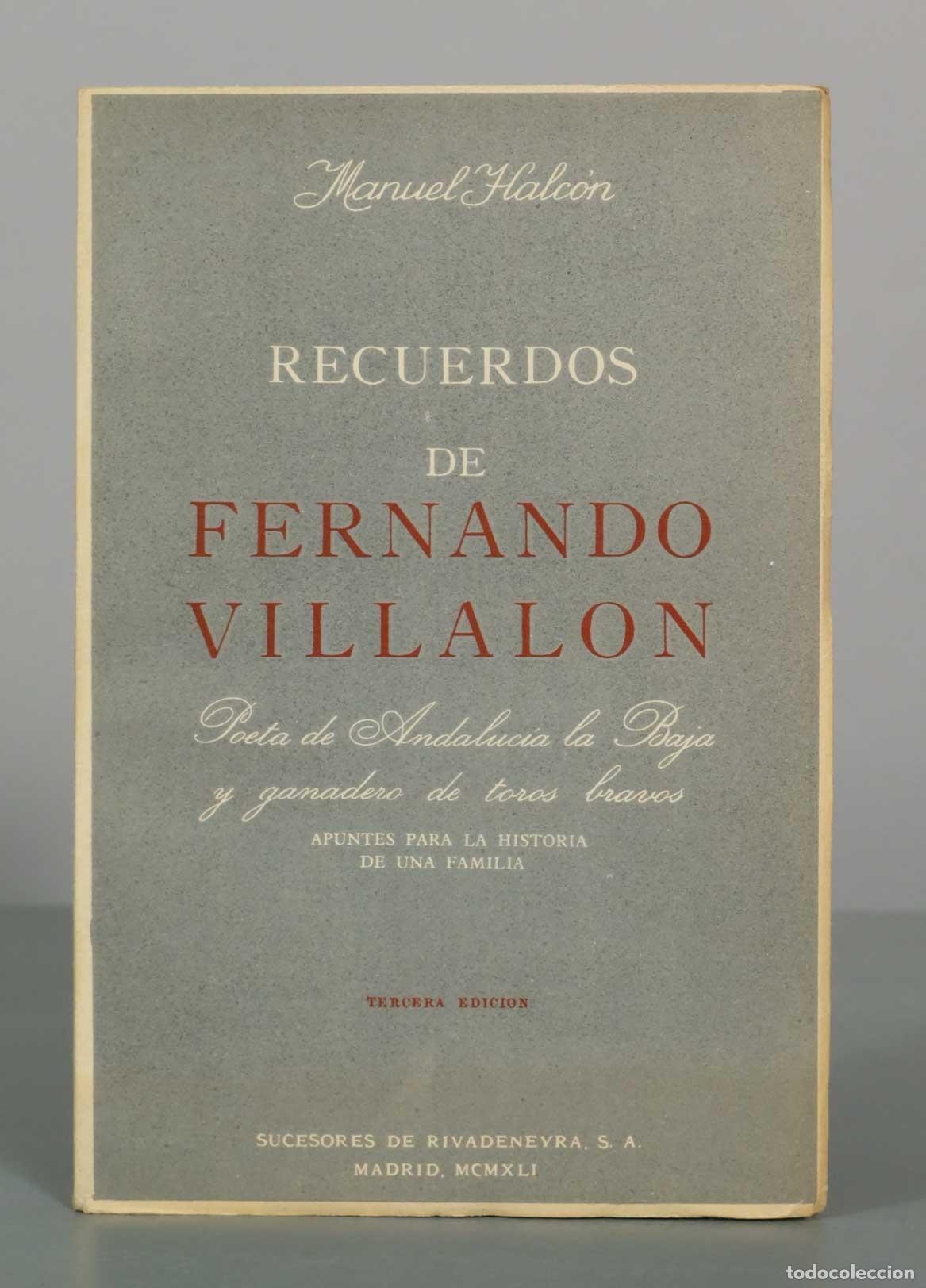 Libros de segunda mano: Recuerdos de Fernando Villal&oacute;n - Manuel Halc&oacute;n - Sucesores de Rivadeneyra