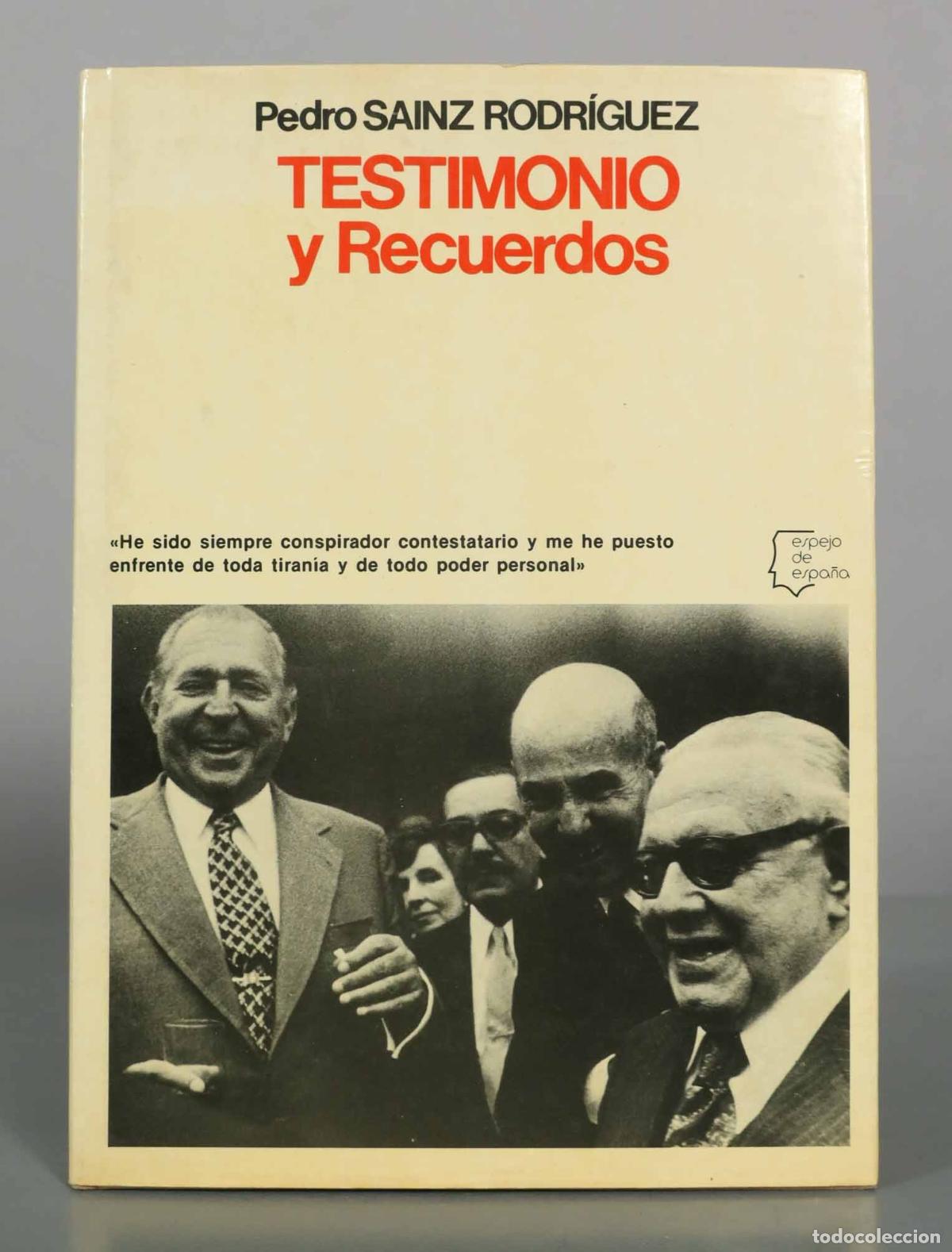 Libros de segunda mano: Testimonio y recuerdos - Pedro Sainz Rodr&iacute;guez - Editorial Planeta