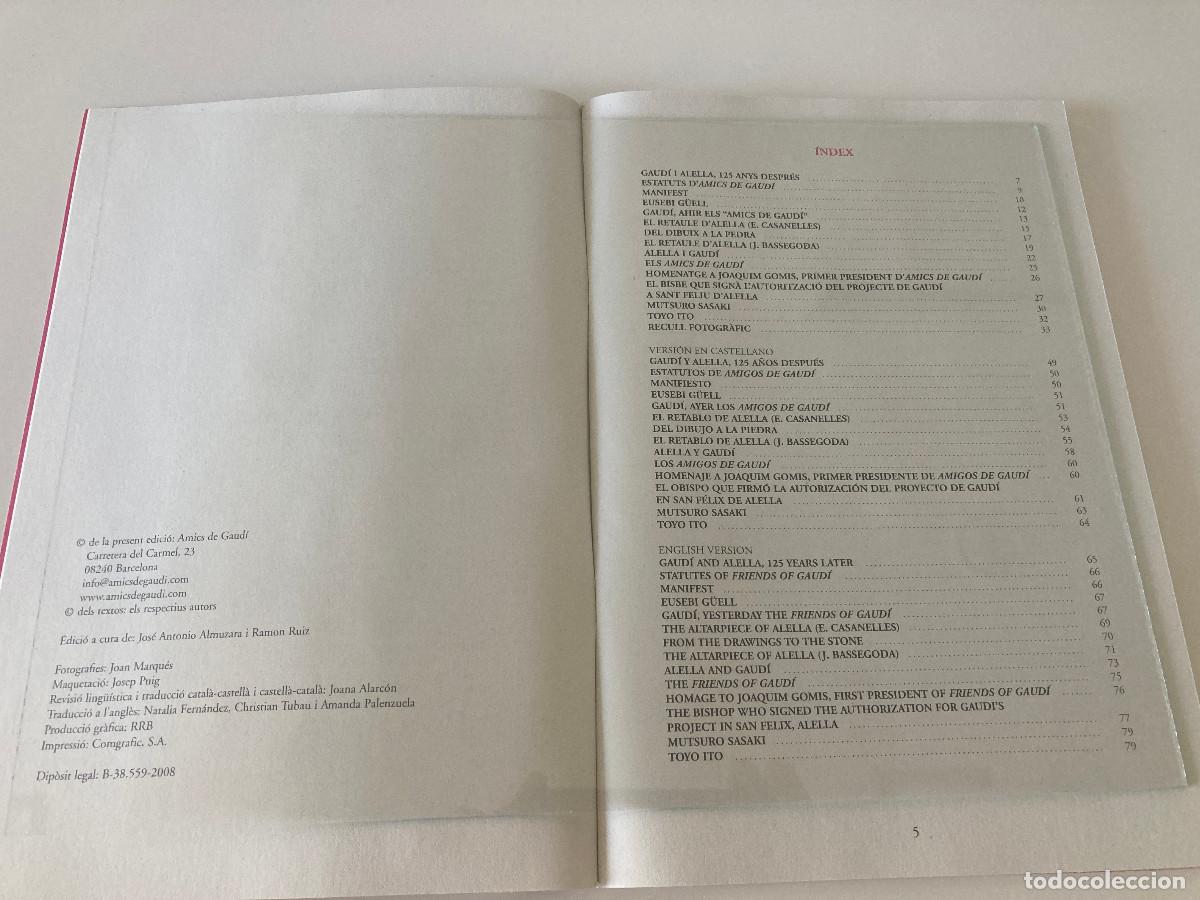 Libros de segunda mano: LIBRO GAUD&Iacute; I ALELLA EN CATAL&Agrave;, ESPA&Ntilde;OL E INGL&Eacute;S 2008 - Foto 2