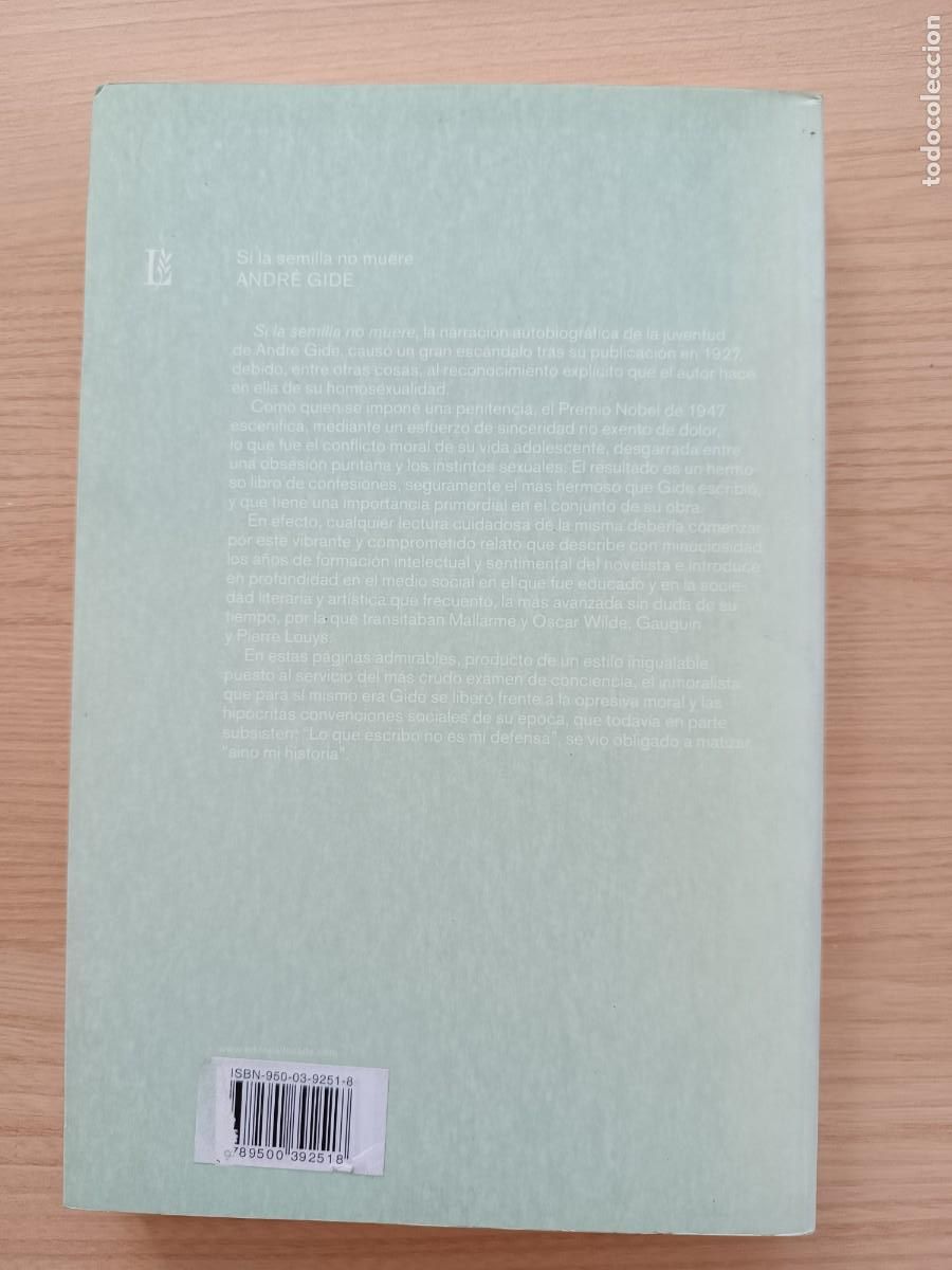 Libros de segunda mano: Si la semilla no muere - Andr&eacute; Gide - Losada - Foto 2