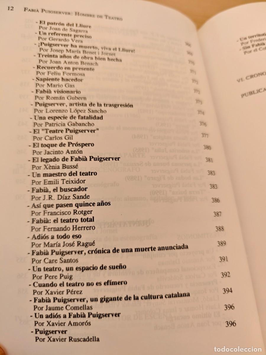 Libros de segunda mano: FABIA PUIGSERVER - HOMBRE DE TEATRO - Foto 5