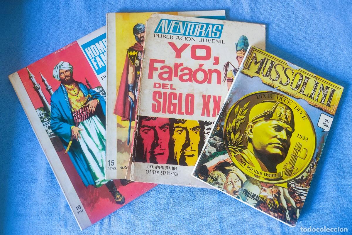 Libros de segunda mano: 4 BIOGRAFIAS HOMBRES FAMOSOS MUSSOLINI ANIBAL ALI BEY Y YO FARAON DEL SIGLO XX