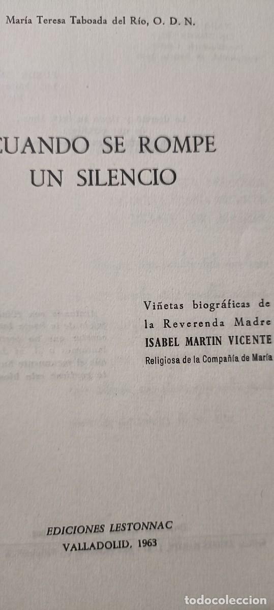 Libros de segunda mano: Cuando se rompe un silencio.Lestonnac - Foto 1