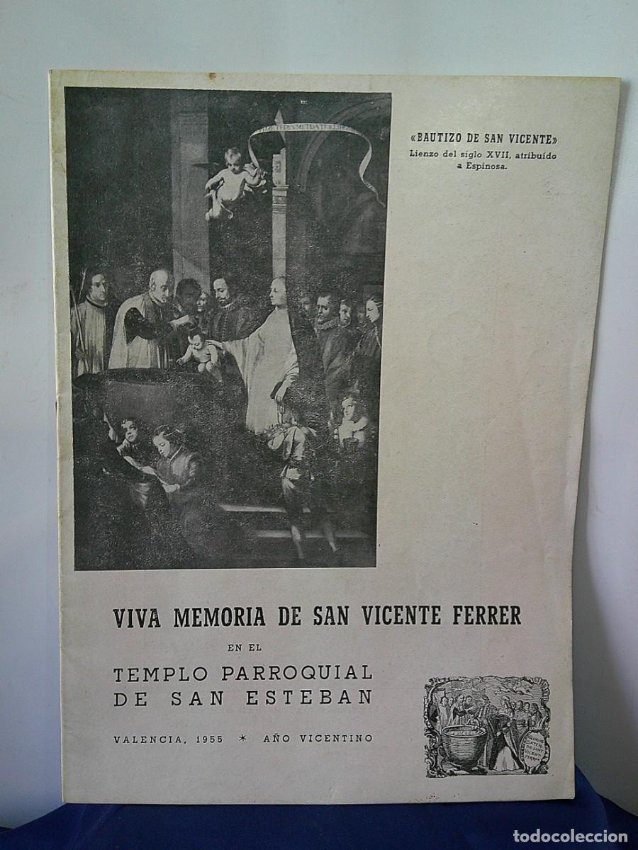 Libros de segunda mano: &iexcl;&iexcl; VIVA MEMORIA de San VICENTE FERRER. A&ntilde;o.- Vicentino, 1955. VALENCIA. !! C-32.