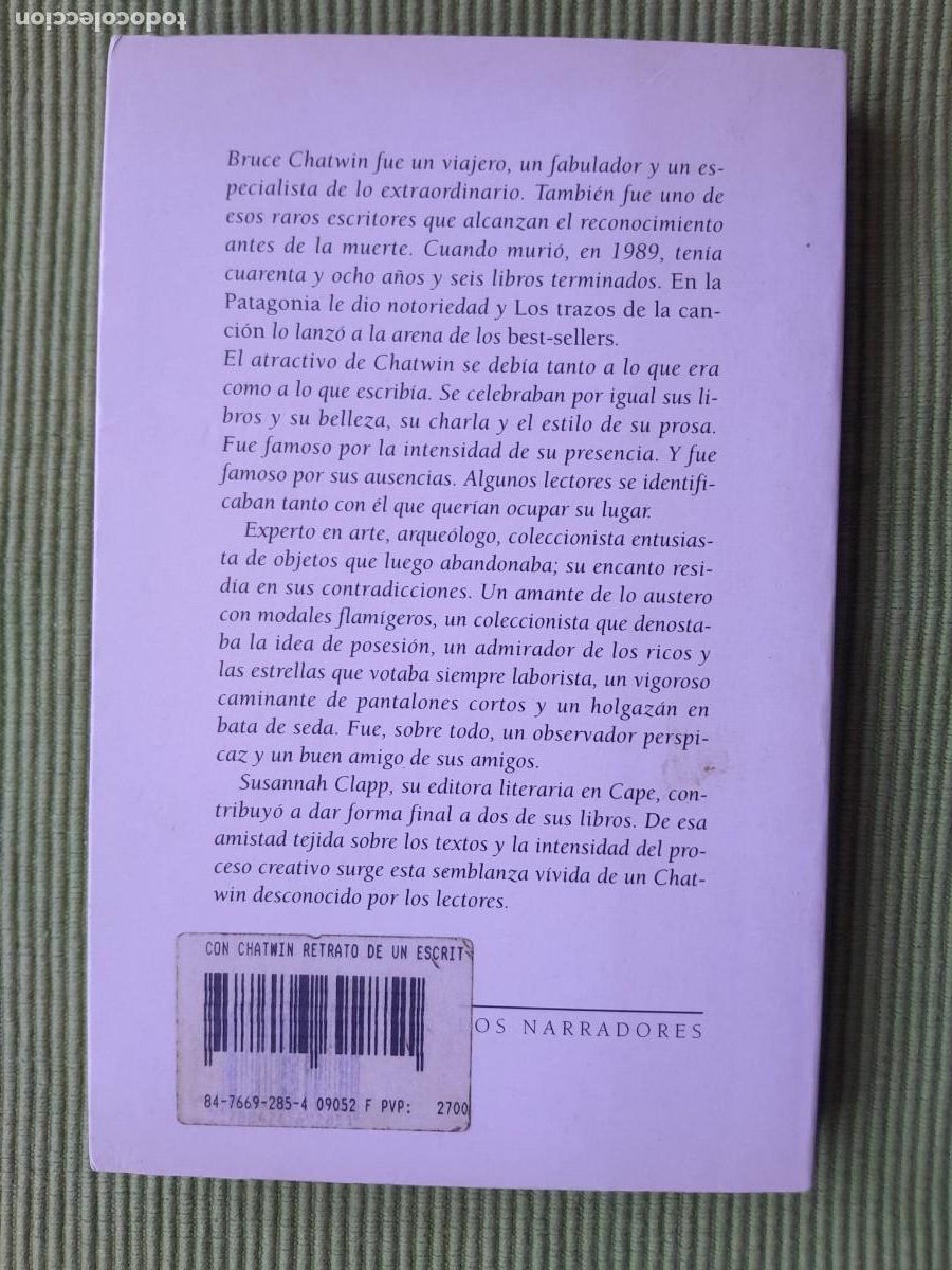 Libros de segunda mano: CON CHATWIN. SUSANNA CLAPP. MUCHNIK 1997 - Foto 2