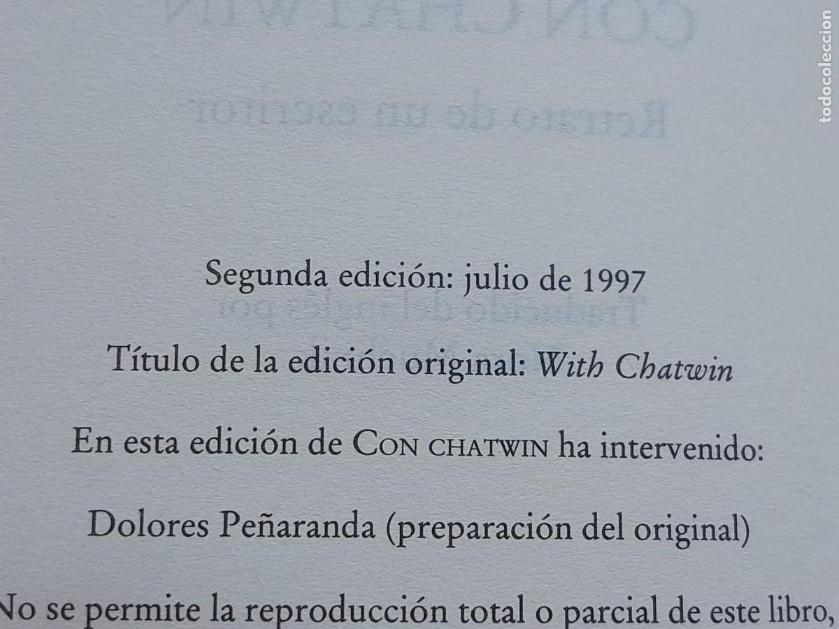 Libros de segunda mano: CON CHATWIN. SUSANNA CLAPP. MUCHNIK 1997 - Foto 8