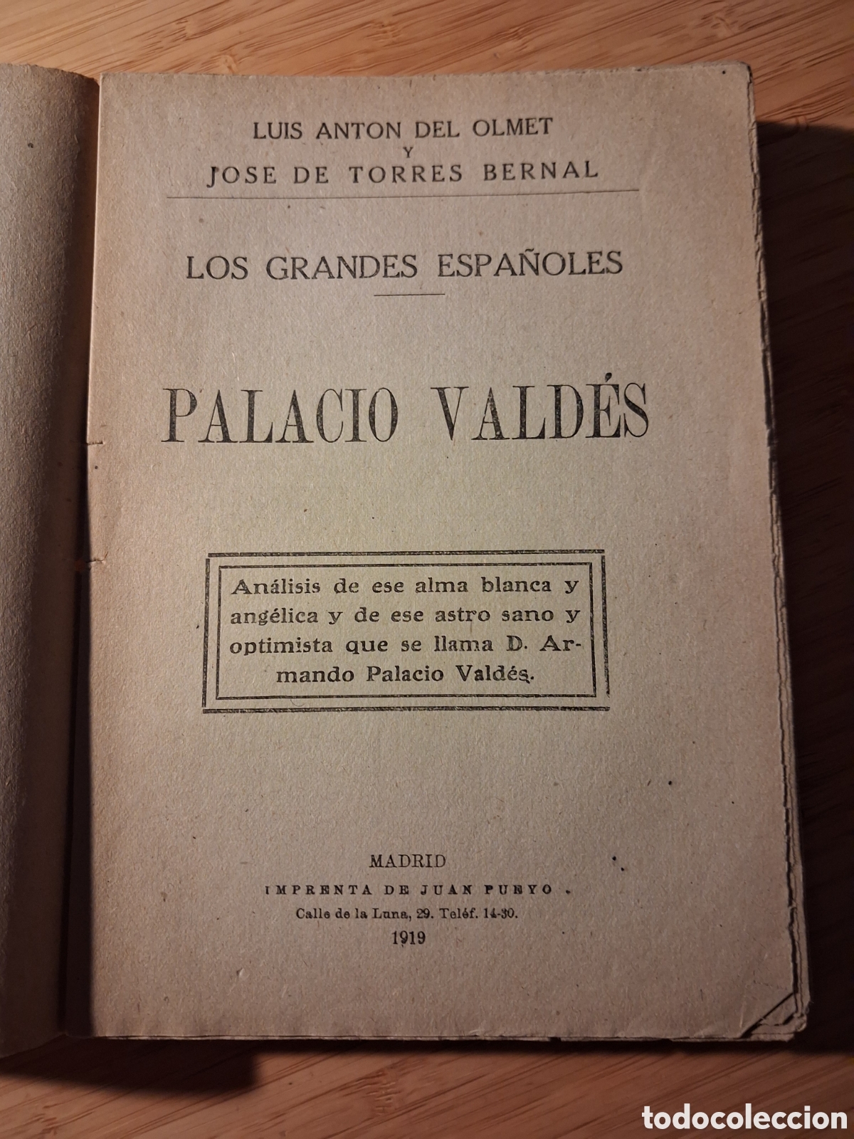 Libros de segunda mano: Palacio Vald&eacute;s - Luis Anton del Olmet y Jose de Torres Bernal (Pueyo 1919)