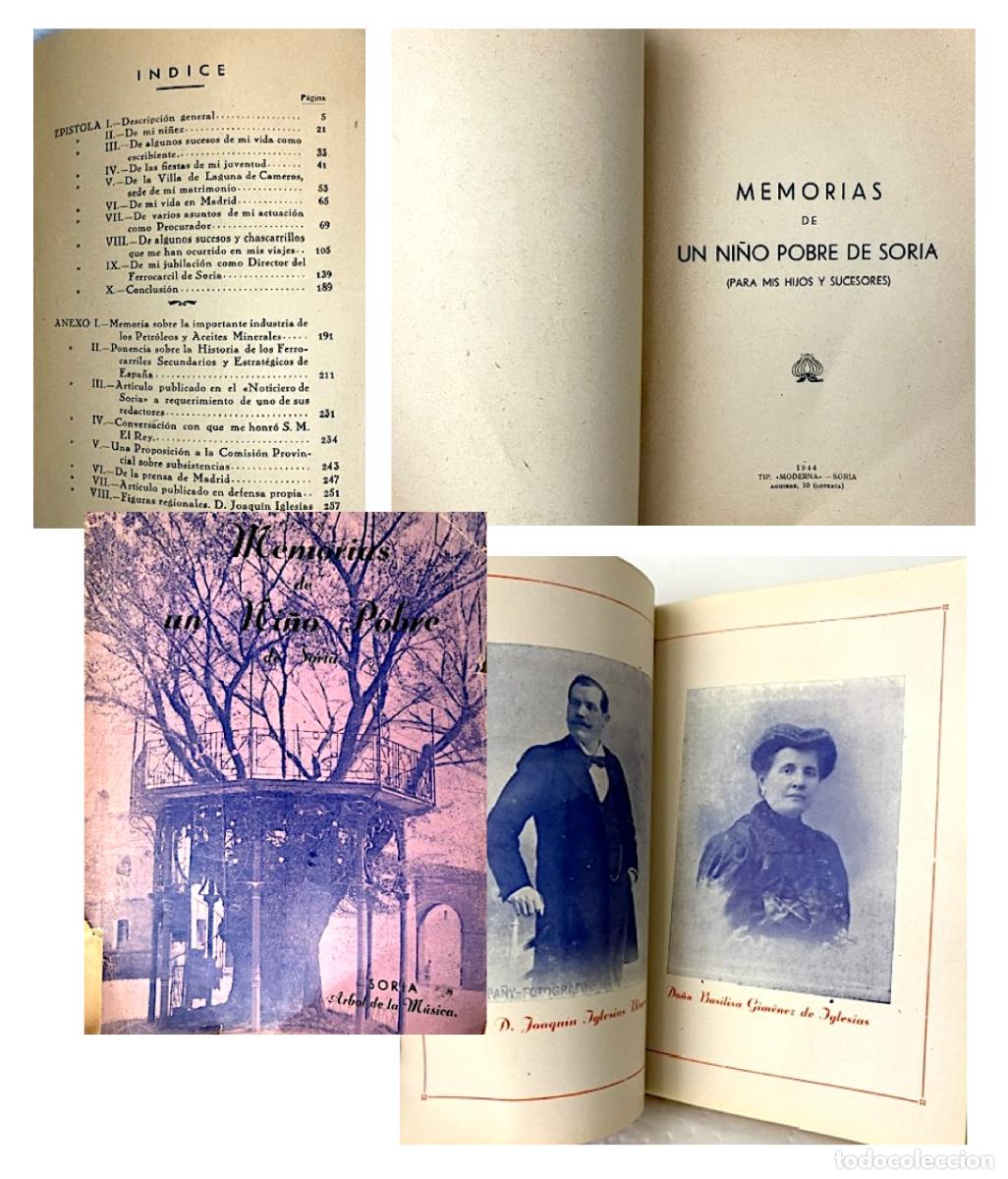 Libros de segunda mano: Memorias de un Ni&ntilde;o Pobre de Soria. (1&ordf; ed, 1943) Joaqu&iacute;n Iglesias (Pr&oacute;logo Ant&ordm; de Marco