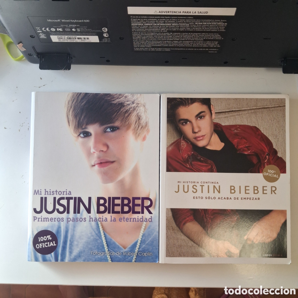 Second hand books: Lote 2 libros JUSTIN BIEBER - Mi historia (2011) y Mi historia continua (2012)
