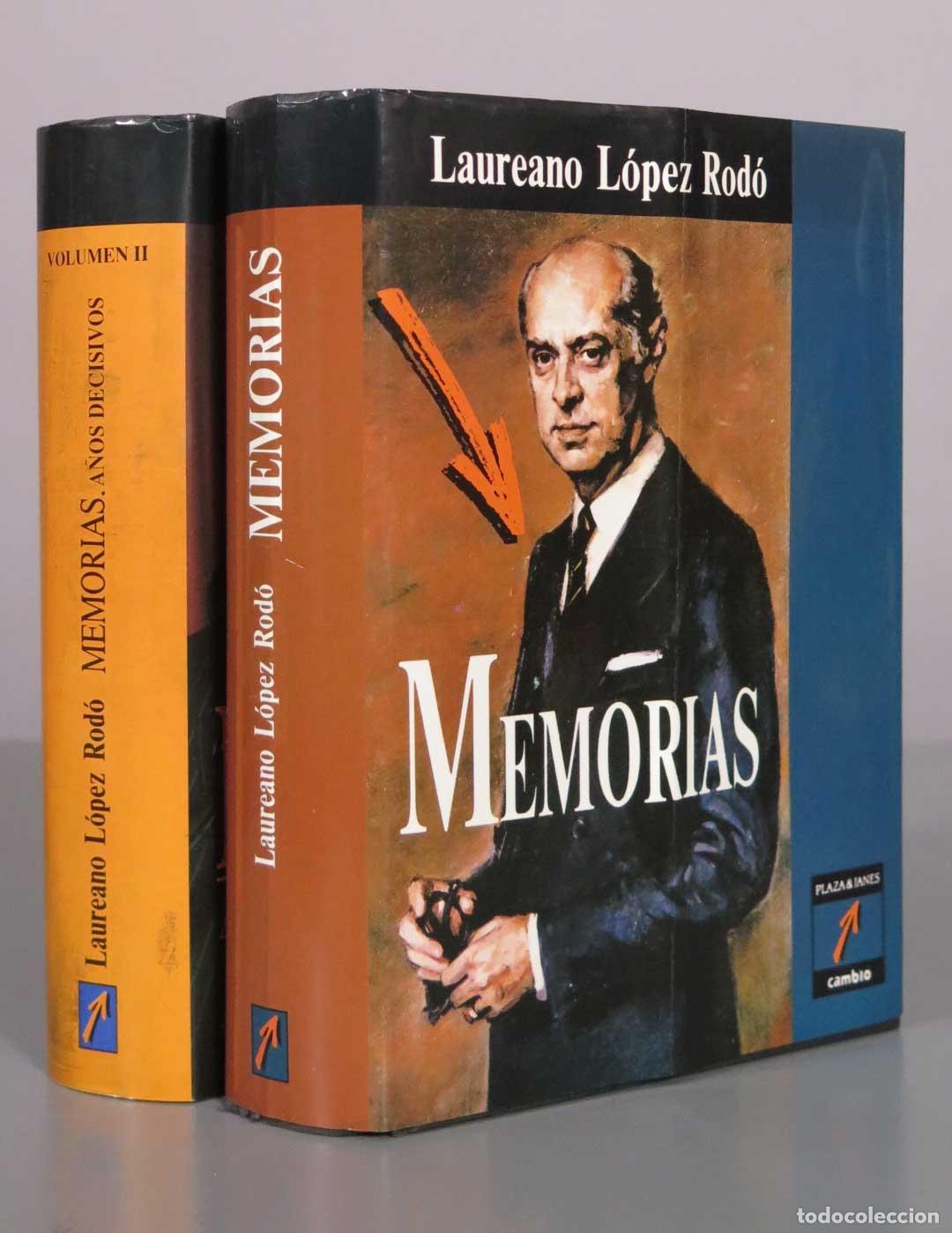 Libros de segunda mano: Memorias - Laureano L&oacute;pez Rod&oacute; - Plaza and Jan&eacute;s 2 tomos
