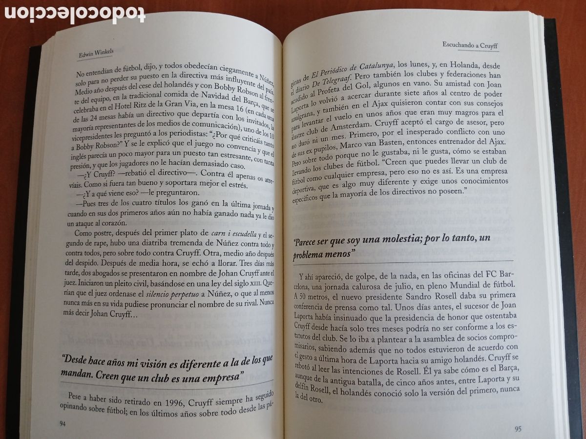 Libros de segunda mano: Escuchando a Cruyff. Edwin Winkels. - Foto 7
