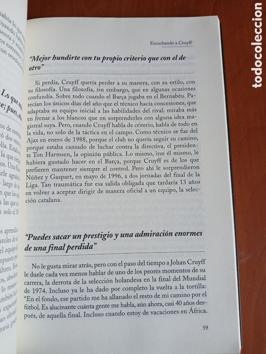 Libros de segunda mano: Escuchando a Cruyff. Edwin Winkels. - Foto 9