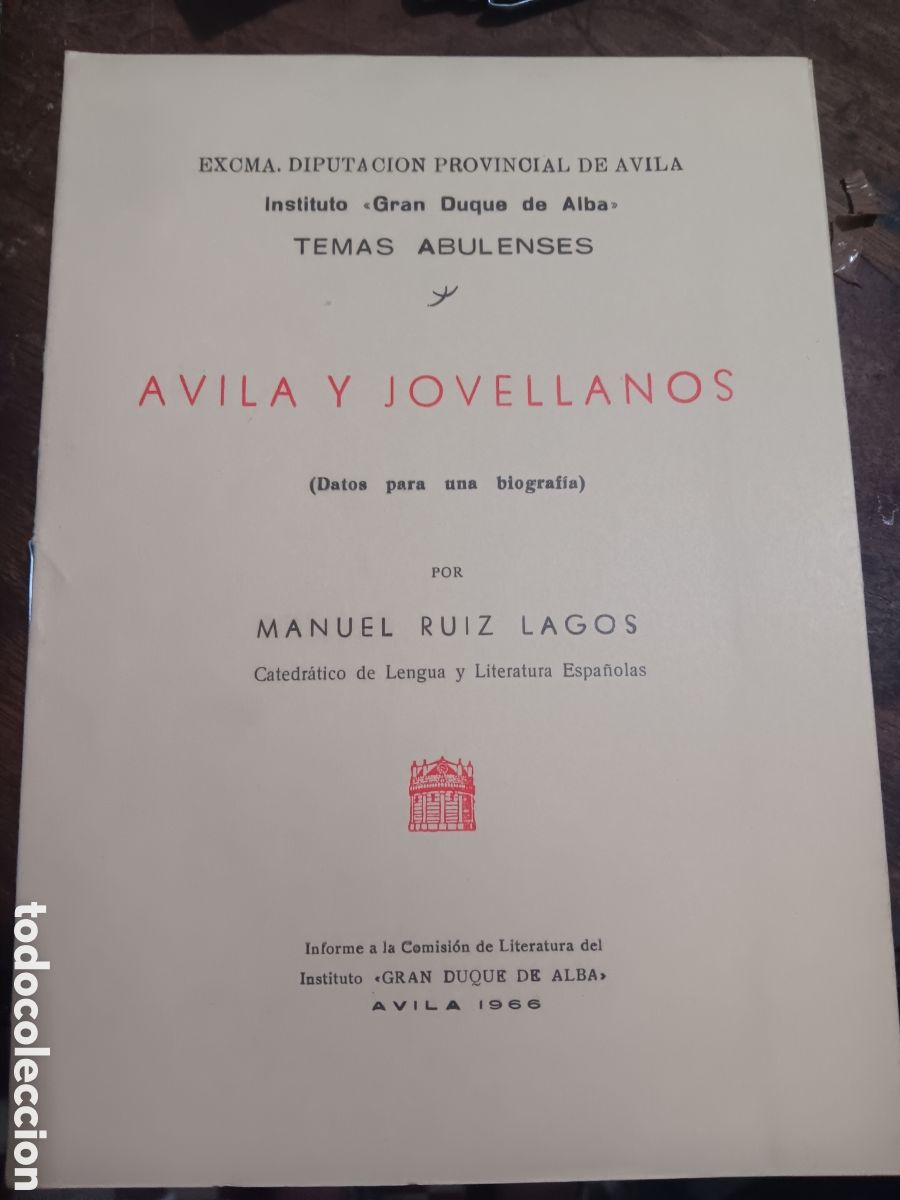 Libros de segunda mano: &Aacute;VILA Y JOVELLANOS. DATOS PARA UNA BIOGRAF&Iacute;A POR MANUEL RUIZ LAGOS