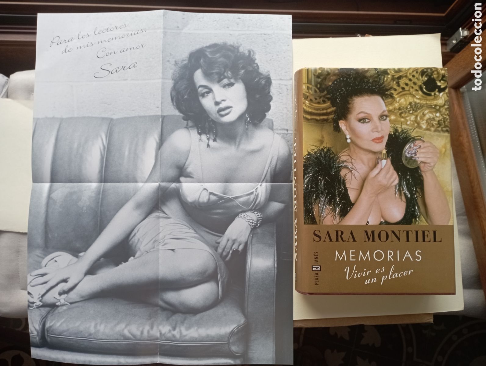 Libros de segunda mano: PLI - SARA MONTIEL MEMORIAS, VIVIR ES UN PLACER, CON POSTER Y FOTOS, COMO NUEVO