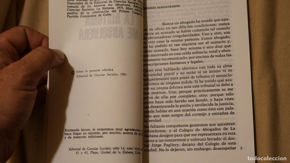 Libros de segunda mano: Fidel Castro Ruz - La historia me absolver&aacute; 1981 - Foto 2