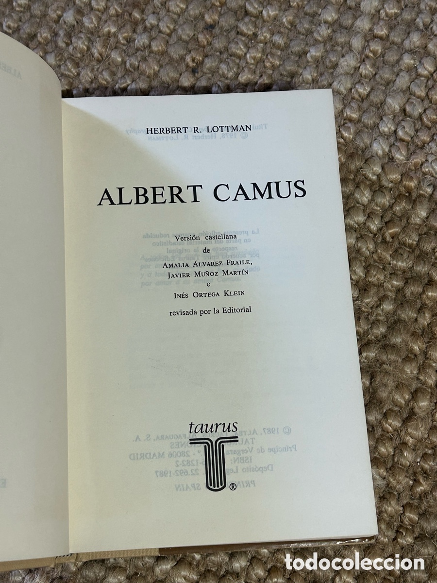 Libros de segunda mano: Albert Camus - Herbert R. Lottman - Taurus (1987) - Foto 3