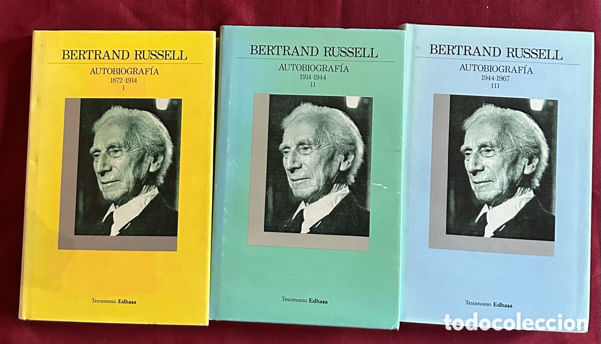 Libros de segunda mano: Lote tres tomos autobiograf&iacute;a de Bertrand Russell