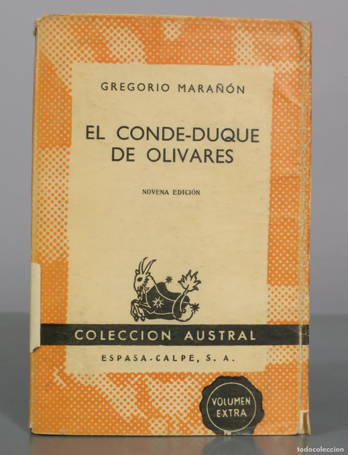 Libros de segunda mano: El Conde-Duque de Olivares - Gregorio Mara&ntilde;&oacute;n - Espasa-Calpe