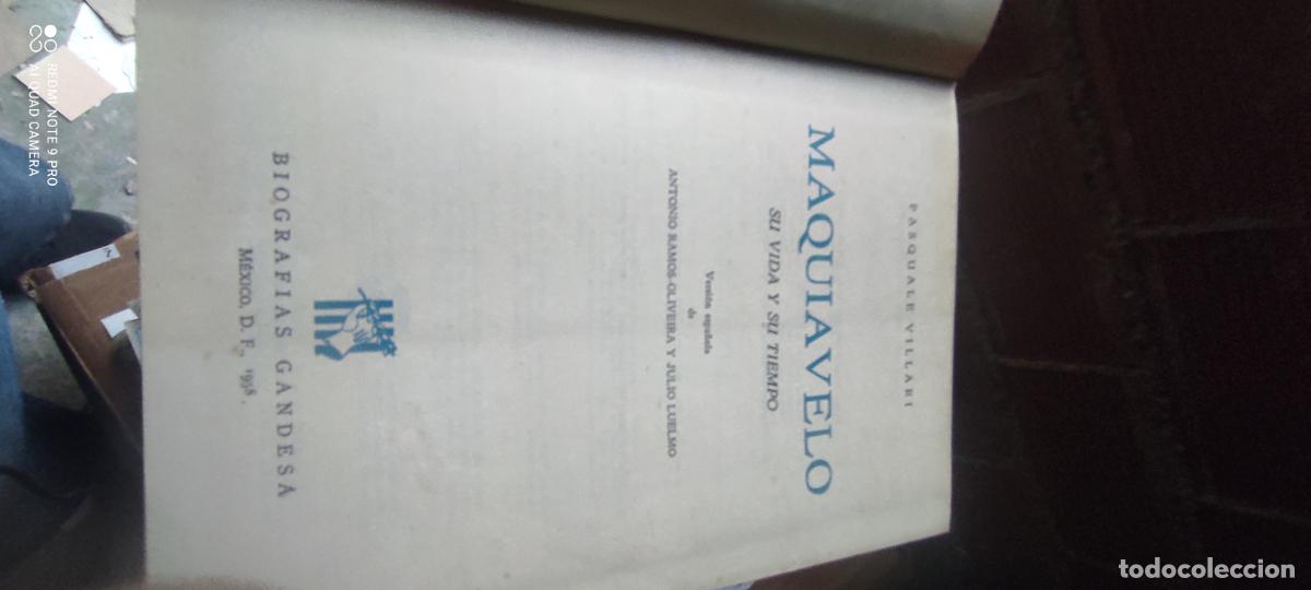 Libros de segunda mano: Maquiavelo. VILLARI, Pasquale. Ed. Grijalbo. Col. Pol&iacute;ticos y Gobernantes. Barcelona, 1958.