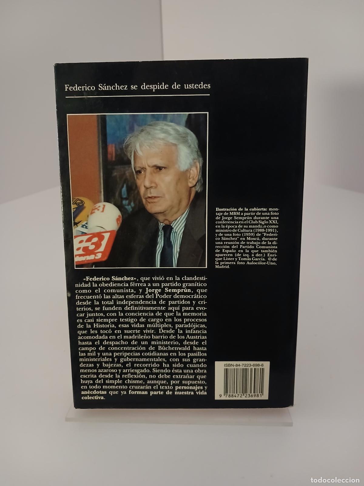 Libros de segunda mano: Federico S&aacute;nchez se despide de ustedes - Jorge Sempr&uacute;n - Foto 2