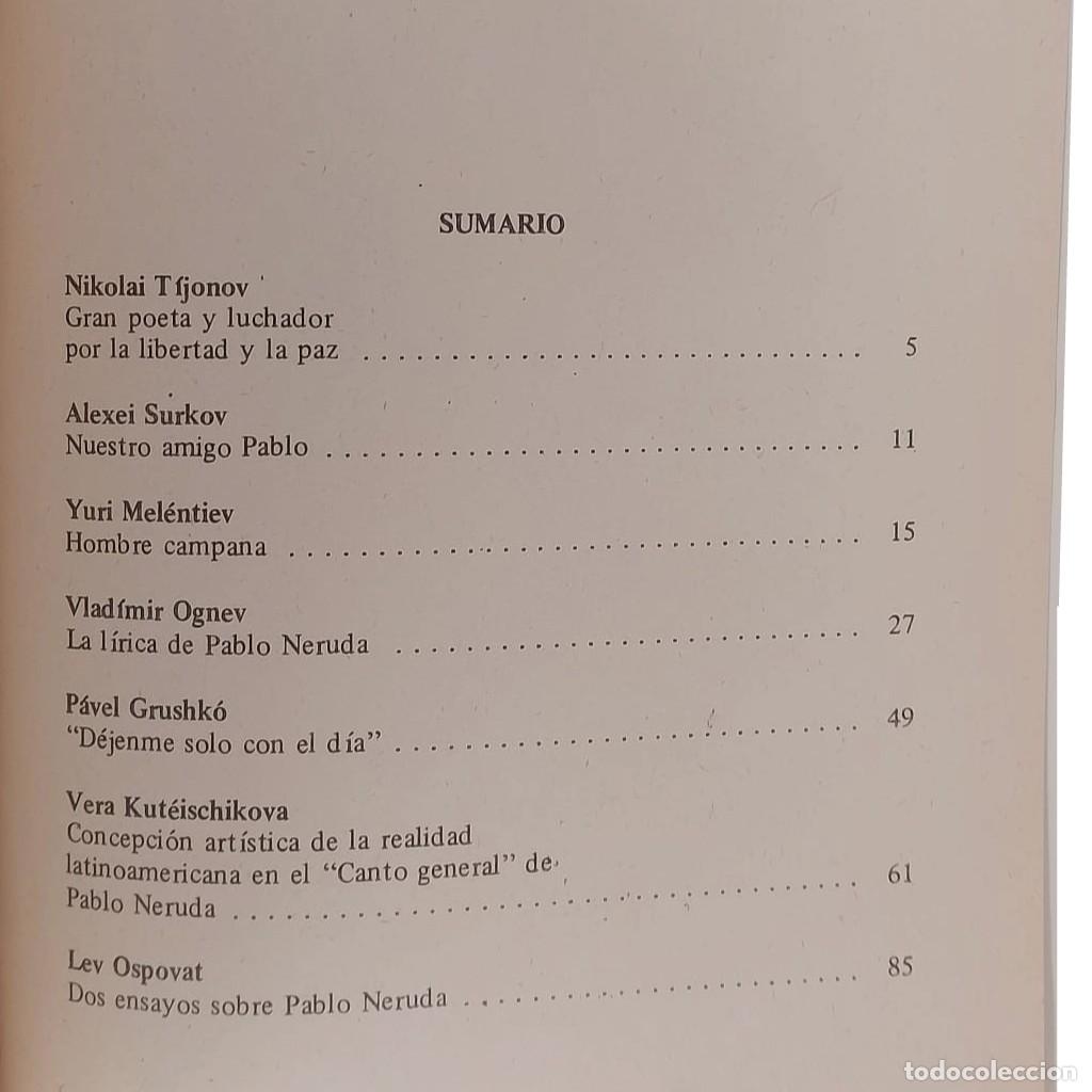 Libros de segunda mano: PABLO NERUDA, POETA Y COMBATIENTE. Tkachenko, V. - Foto 2