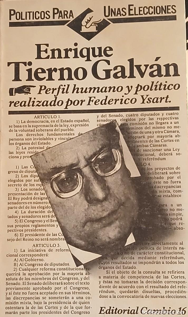 Libros de segunda mano: Pol&iacute;ticos para unas eleccions. Enrique Tierno Galv&aacute;n