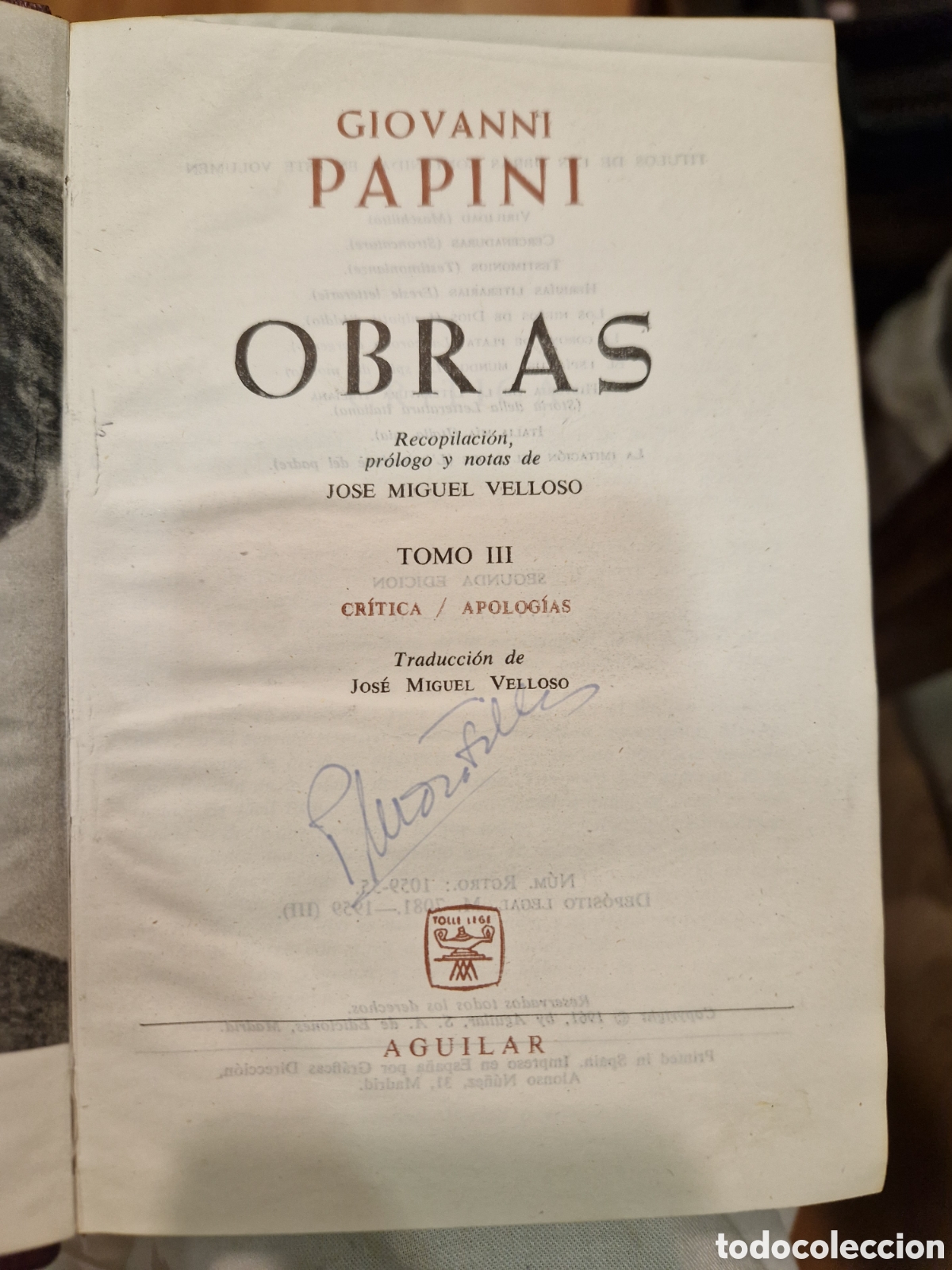 Gebrauchte B&uuml;cher: PAPINI, Giovanni Obras. Tomo III: Cr&iacute;tica-Apolog&iacute;as