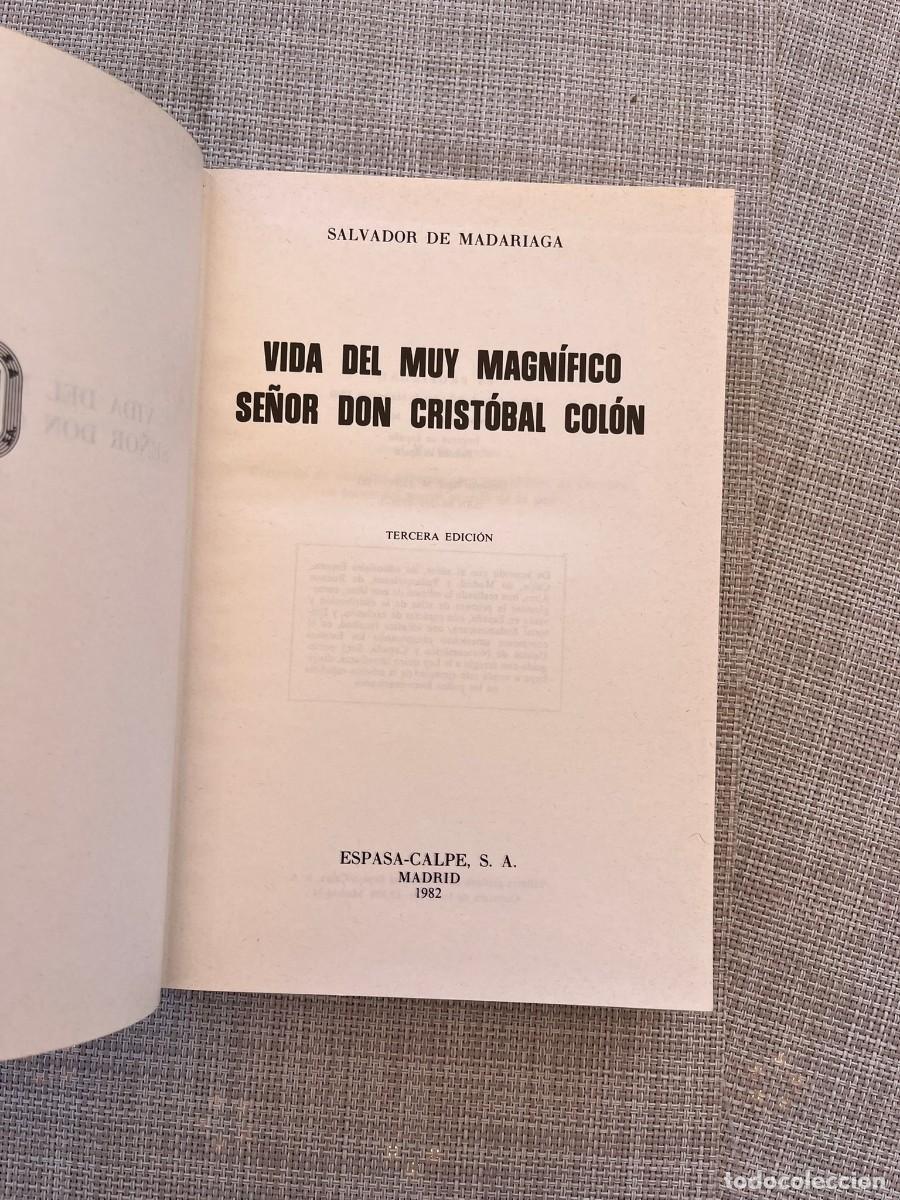 Libros de segunda mano: Vida del muy magn&iacute;fico se&ntilde;or don Crist&oacute;bal Col&oacute;n - Salvador de Madariaga