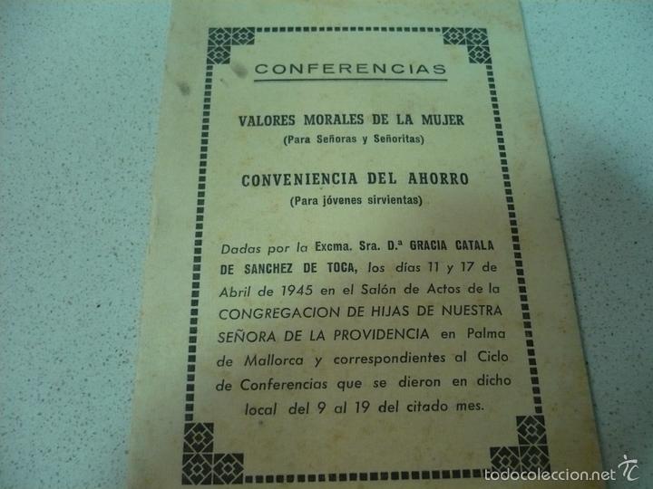 Libri di seconda mano: 2 CONFERENCIAS DE D&ordf;GRACIA CATALA DE SANCHEZ 1945 PALMA DE MALLORCA