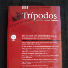 Libros de segunda mano: TRIPODOS - LLENGUATGE / PENSAMENT / COMUNICACIO - Nº 20 - AÑO 2007 - EN CATALA.