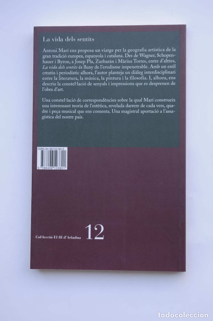 Libros de segunda mano: La vida dels sentits - MAR&Iacute;, Antoni - Foto 3