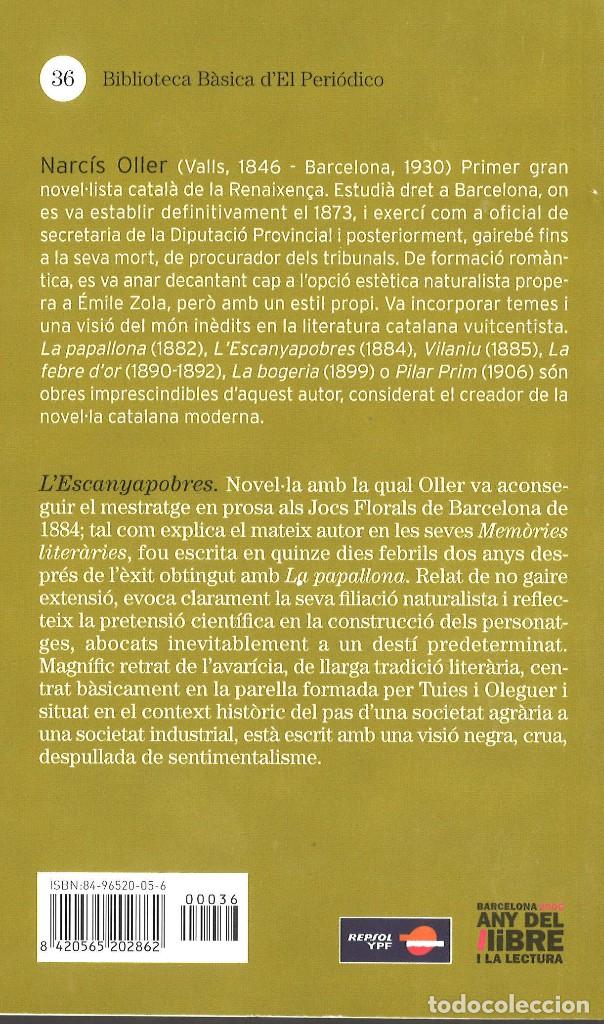 Libros de segunda mano: Lescanyapobres. Narc&iacute;s Oller. En catal&aacute;n. 2005 - Foto 2