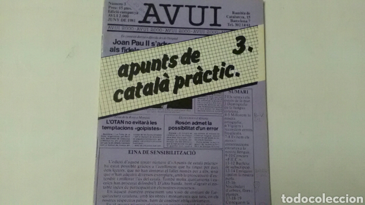 Libros de segunda mano: Apunts de catal&agrave; pr&agrave;ctic . Avui . - Foto 1