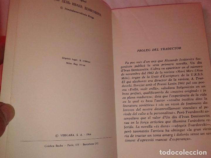 Libros de segunda mano: UN DIA D&acute;IVAN DENISSOVITX, A. SOLGENITSIN,1964, EN CATALAN - Foto 2