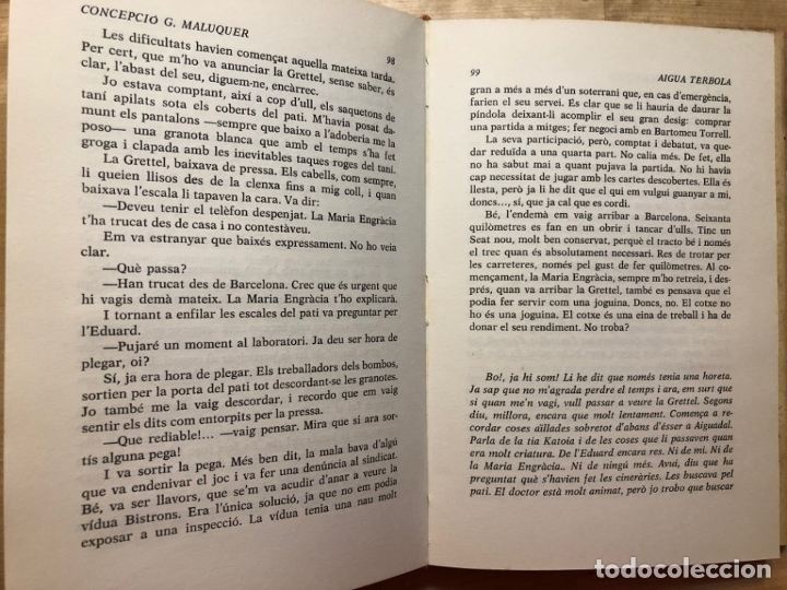 Libros de segunda mano: Aigua T&egrave;rbola - Concepcio G. Maluquer - Foto 3