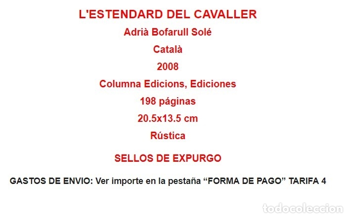 Libros de segunda mano: 0342 LB0 EKL LESTENDARD DEL CAVALLER EN CATALA V3 - Foto 2