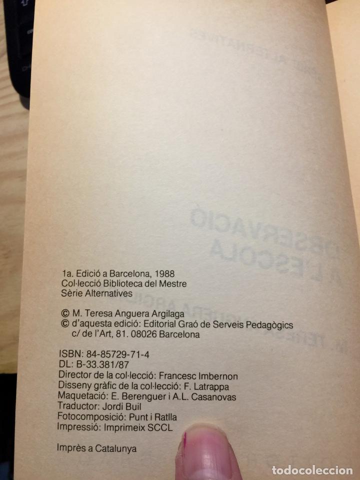 Libros de segunda mano: Observaci&oacute; a lescola - Anguera Argilaga, M. Teresa - Foto 3