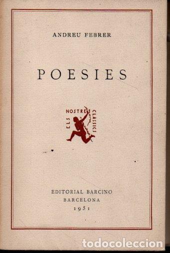 Libros de segunda mano: POESIES. - FERRER, Andreu. - Foto 1
