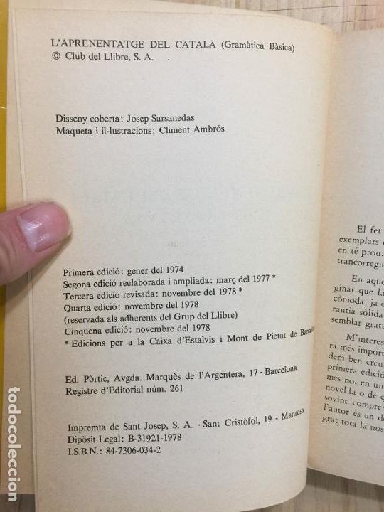 Libros de segunda mano: Laprenentatge del Catal&agrave;. Gram&agrave;tica B&agrave;sica - Josep Munt&eacute; - Foto 5