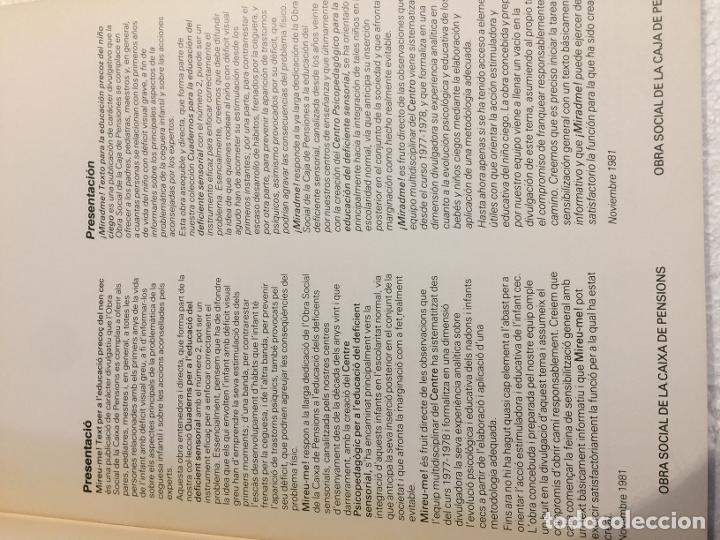 Libros de segunda mano: mireu-me! text per a leducaci&oacute; preco&ccedil; del nen cec - Foto 3