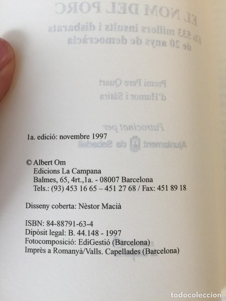 Libros de segunda mano: El nom del porc - Albert Om - Foto 3