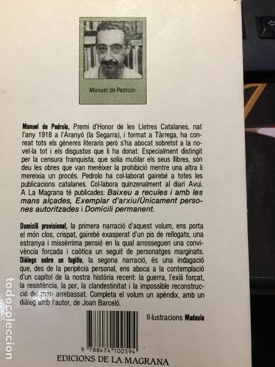 Libros de segunda mano: Domicili provisional - Manuel de Pedrolo - Foto 3
