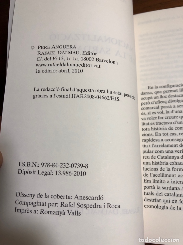 Libros de segunda mano: LIBRO LA NACIONALITZACIO DE LA SARDANA ( PERE ANGUERA) - Foto 3