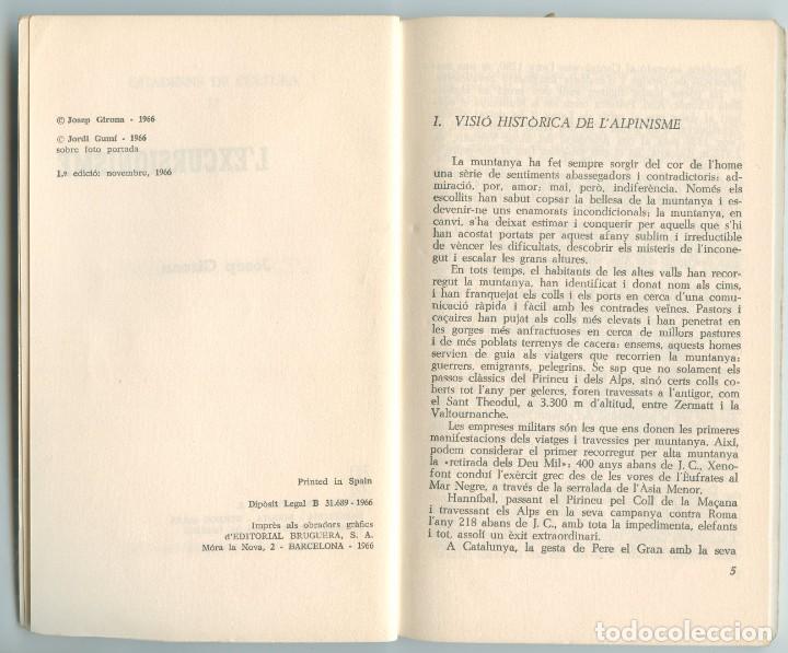 Libros de segunda mano: LEXCURSIONISME (Josep Girona, 1966) Ed. Bruguera En catal&agrave; - Foto 3